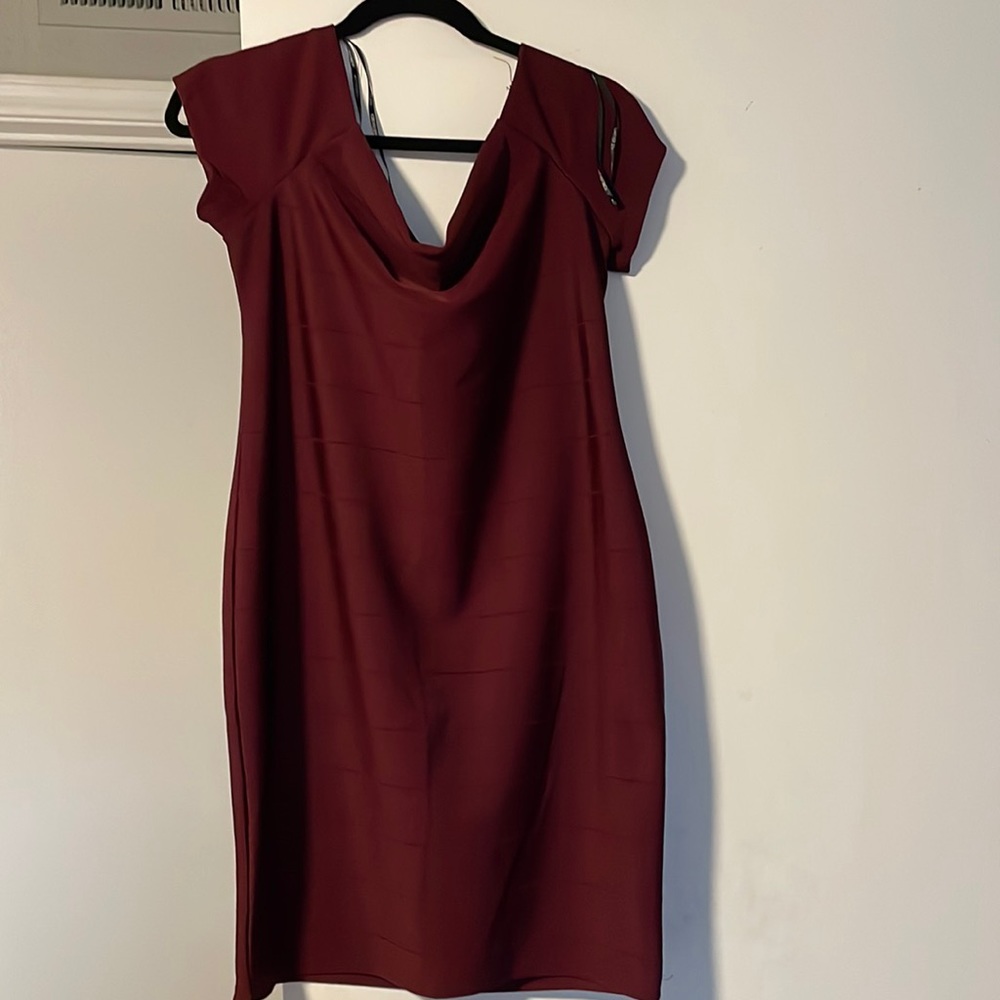 Beautiful burgundy bandage dress